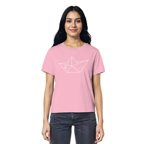 Papierschiff Papierboot Origami - Damen Premium Bio Shirt - Kiebitzdelle