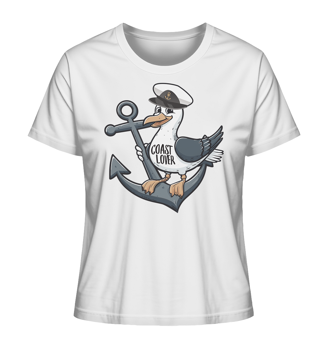Coast Lover Möwe Kapitän - Damen Premium Bio Shirt - Kiebitzdelle