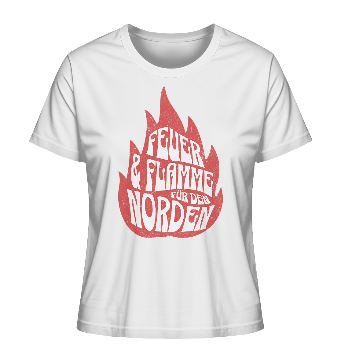 Feuer und Flamme für den Norden - Damen Premium Bio Shirt - Kiebitzdelle
