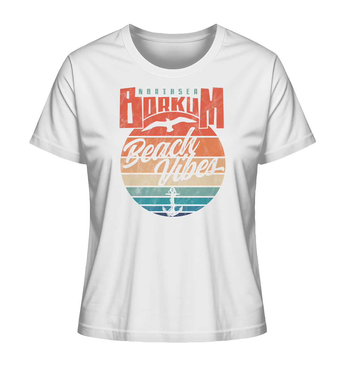 Borkum Beach Vibes - Damen Premium Bio Shirt - Kiebitzdelle