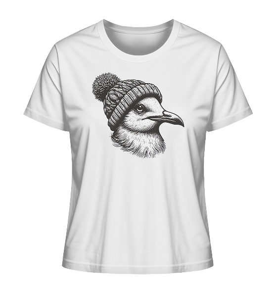 Coole Möwe mit Pudelmütze - Damen Premium Bio Shirt - Kiebitzdelle