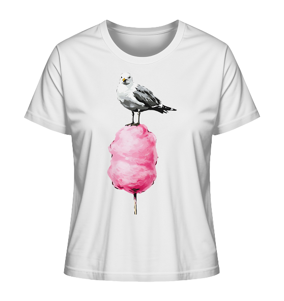 Möwe auf Zuckerwatte - Damen Premium Bio Shirt