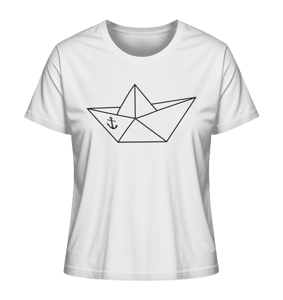Papierschiff Papierboot Origami - Damen Premium Bio Shirt - Kiebitzdelle