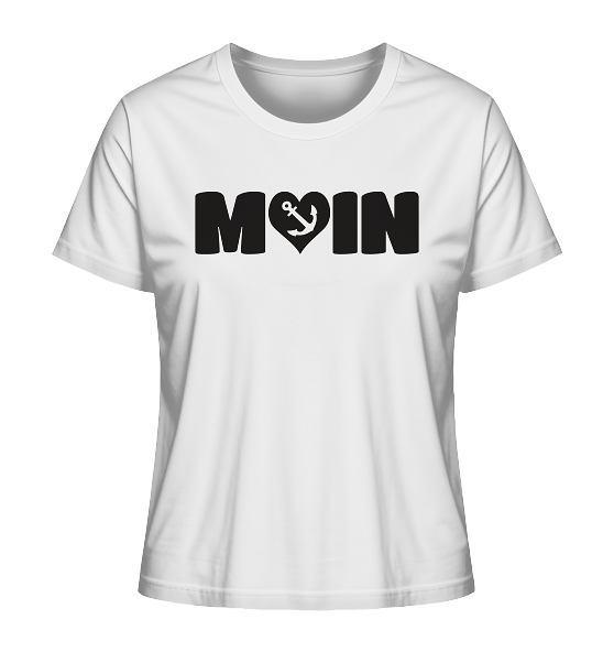 Moin Spruch mit Herz Anker  - Damen Premium Bio Shirt