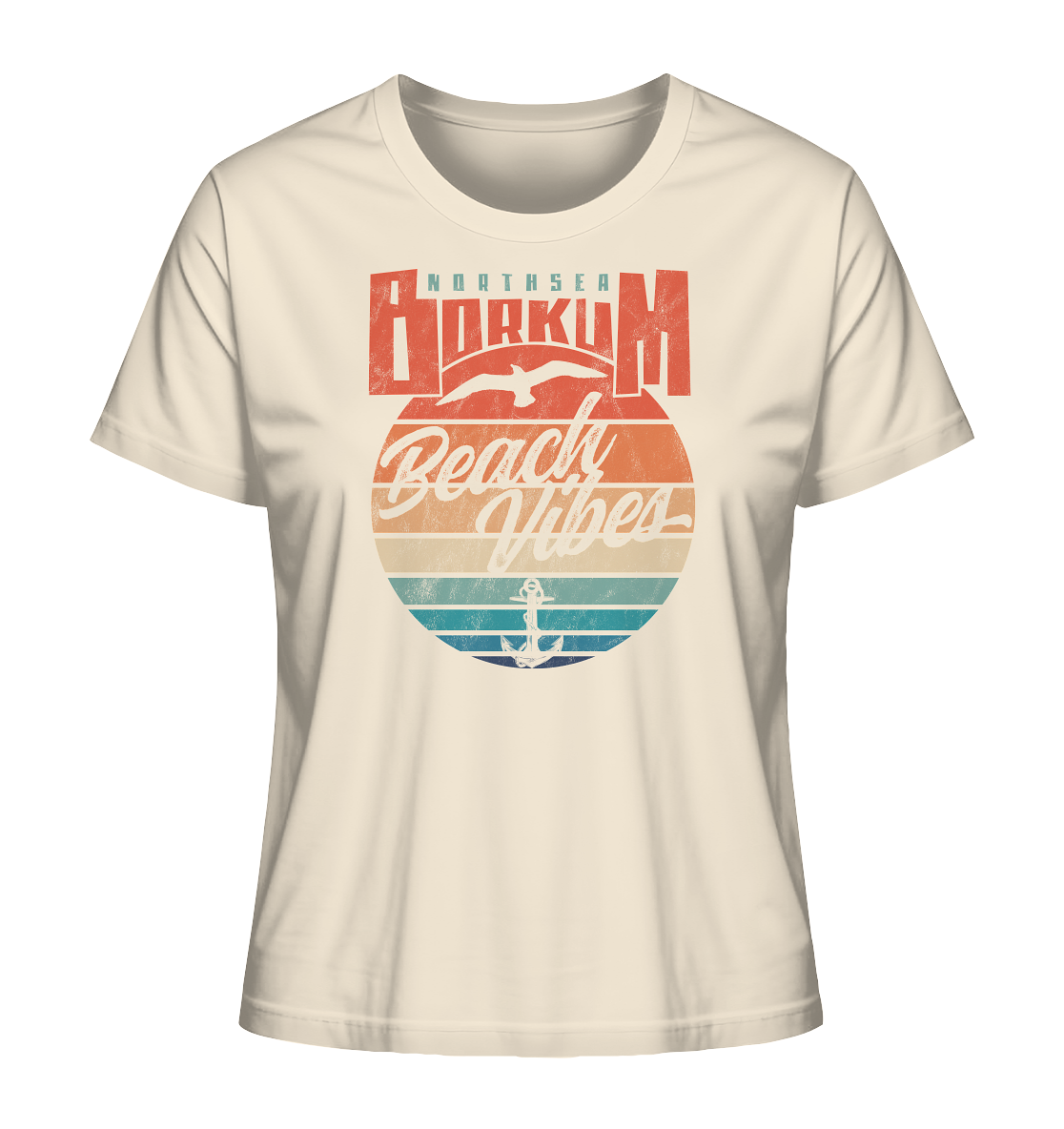 Borkum Beach Vibes - Damen Premium Bio Shirt - Kiebitzdelle