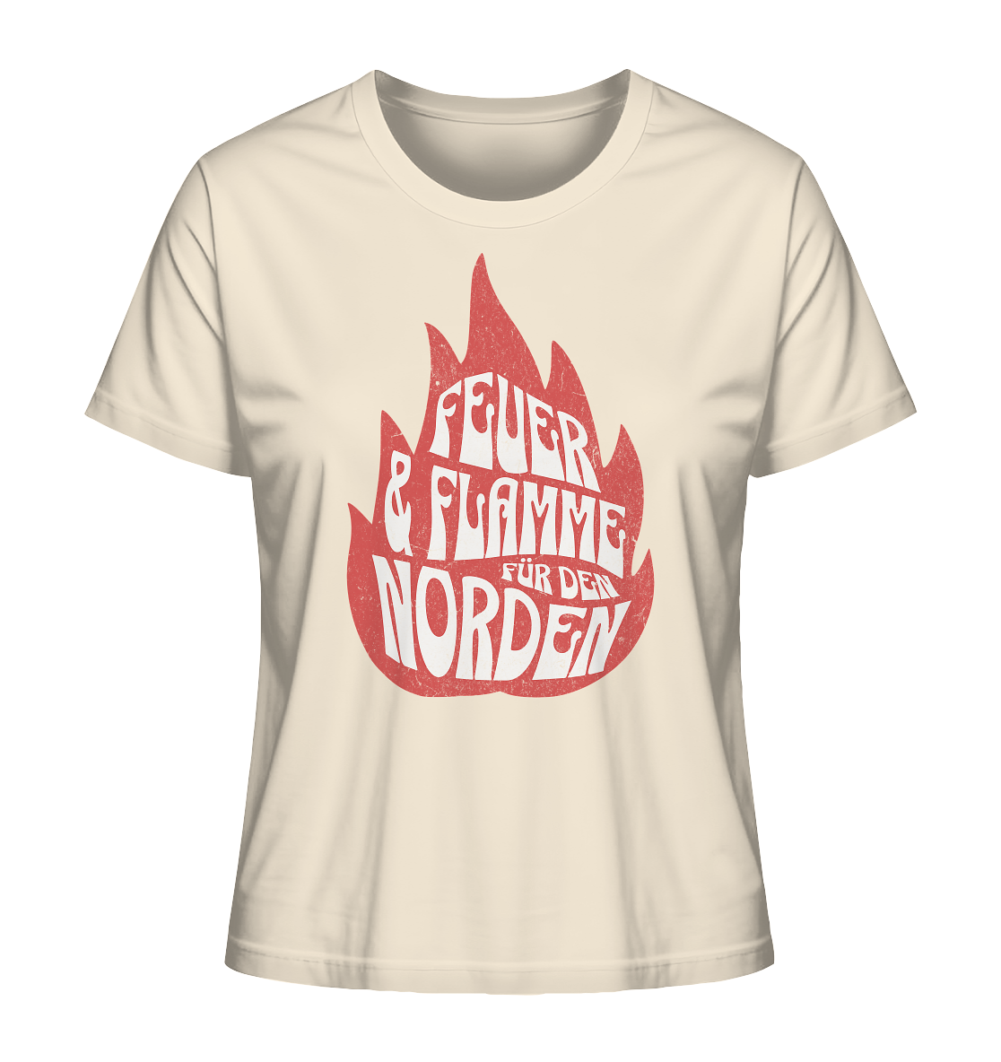 Feuer und Flamme für den Norden - Damen Premium Bio Shirt - Kiebitzdelle