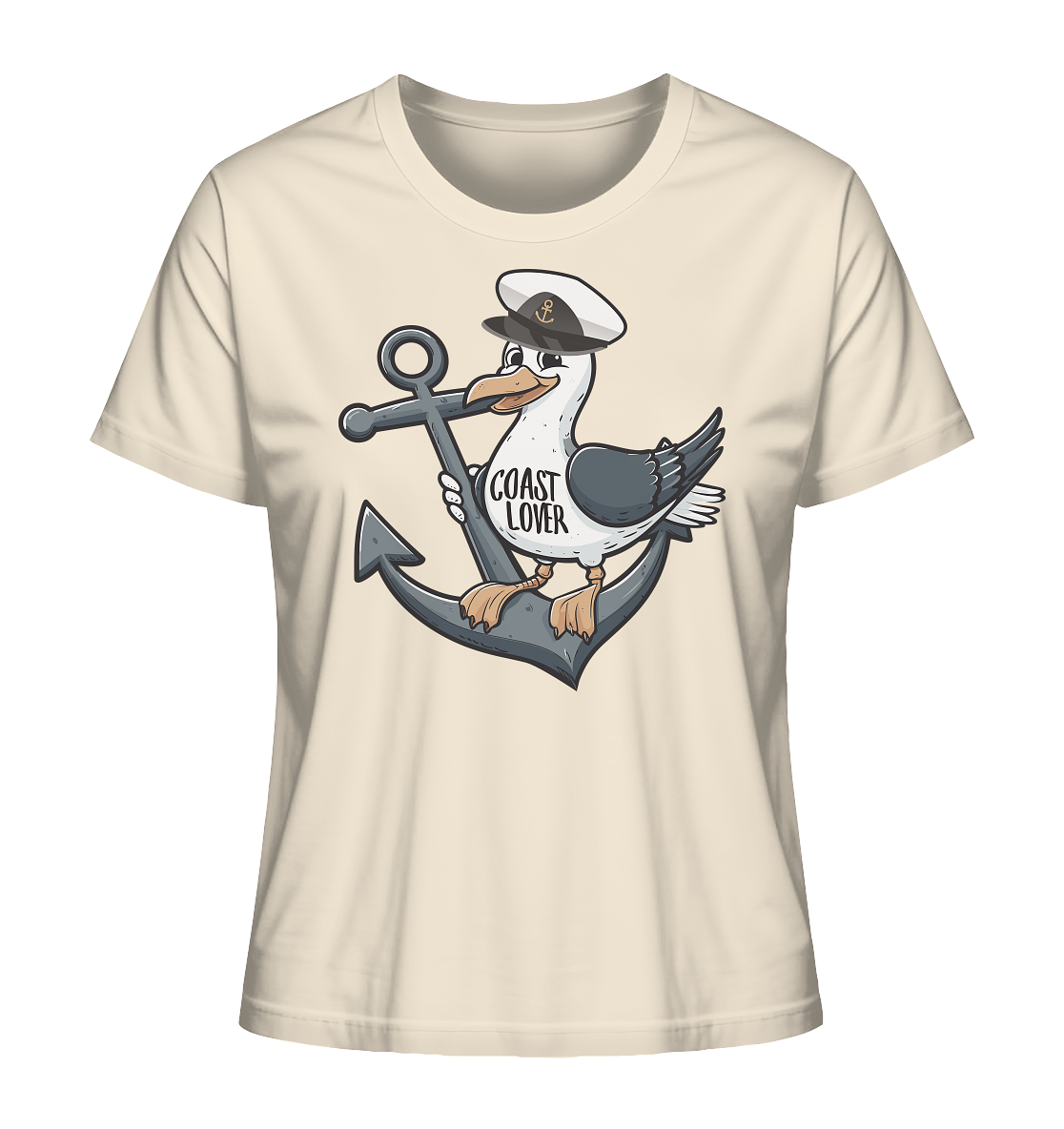 Coast Lover Möwe Kapitän - Damen Premium Bio Shirt - Kiebitzdelle