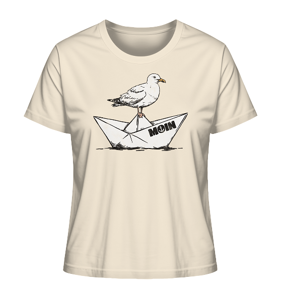 Papierschiff Möwe Moin - Damen Premium Bio Shirt - Kiebitzdelle