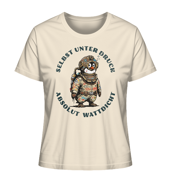 Wattdicht Pinguin Taucher mit lustigem Spruch - Damen Premium Bio Shirt