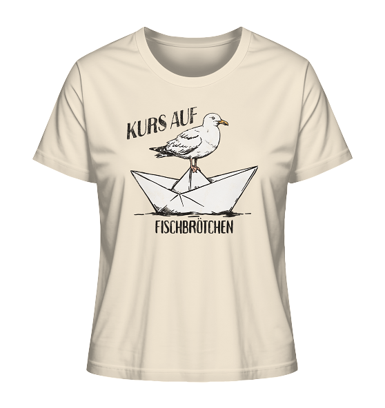 Kurs auf Fischbrötchen Papierschiff Möwe - Damen Premium Bio Shirt - Kiebitzdelle