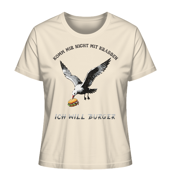 Freche Möwe will Burger statt Krabben - Damen Premium Bio Shirt - Kiebitzdelle