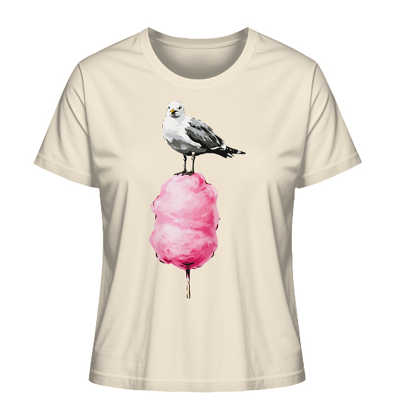 Möwe auf Zuckerwatte - Damen Premium Bio Shirt