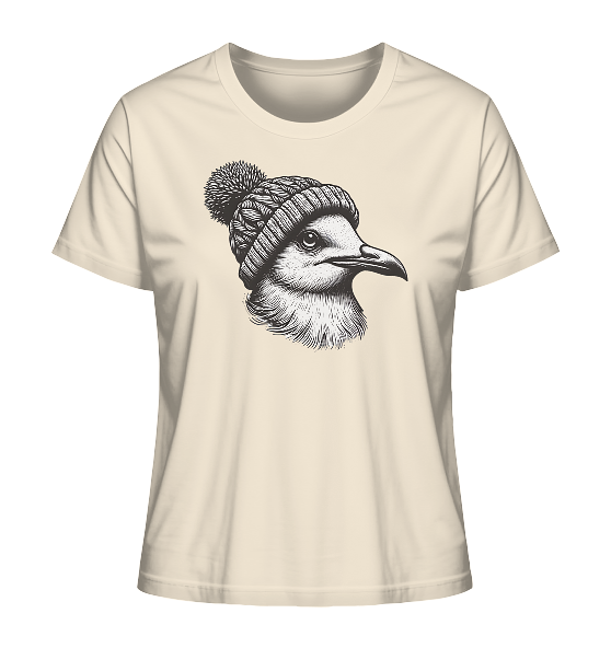 Coole Möwe mit Pudelmütze - Damen Premium Bio Shirt - Kiebitzdelle