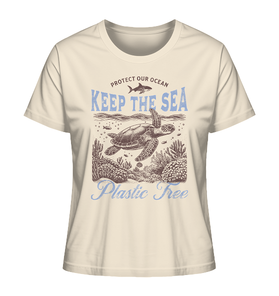 Keep the Sea Plastic Free Umweltschutz Spruch - Damen Premium Bio Shirt - Kiebitzdelle