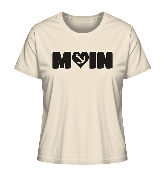 Moin Spruch mit Herz Anker  - Damen Premium Bio Shirt