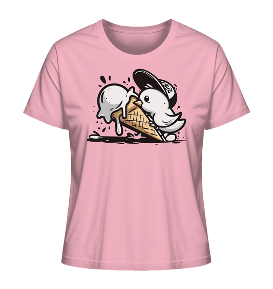 Möwe Küken mit Eis Street Art - Damen Premium Bio Shirt