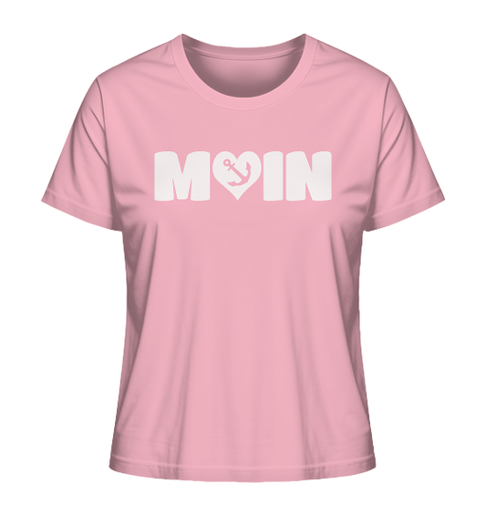 Moin Spruch mit Herz Anker  - Damen Premium Bio Shirt