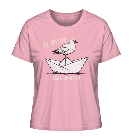 Kurs auf Fischbrötchen Papierschiff Möwe - Damen Premium Bio Shirt - Kiebitzdelle