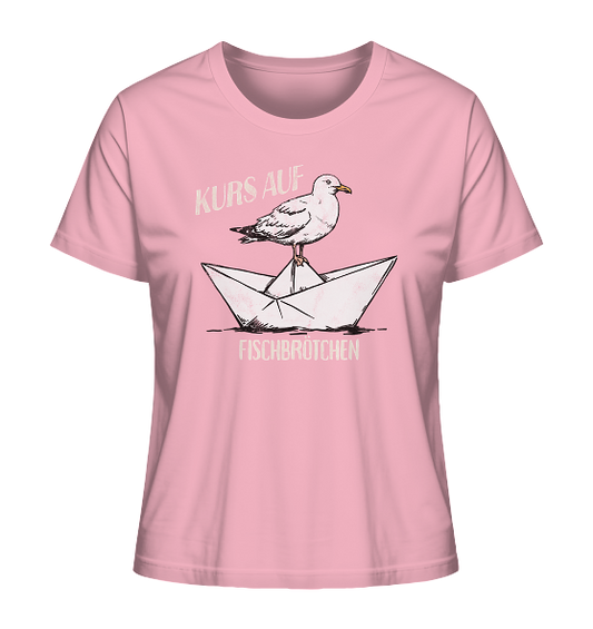 Kurs auf Fischbrötchen Papierschiff Möwe - Damen Premium Bio Shirt