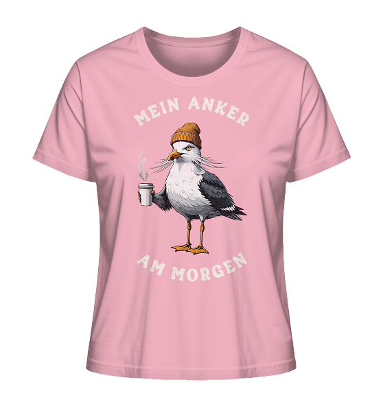 Mein Anker am Morgen Kaffee Möwe - Damen Premium Bio Shirt - Kiebitzdelle
