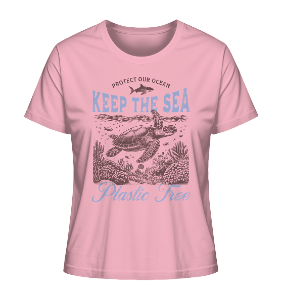 Keep the Sea Plastic Free Umweltschutz Spruch - Damen Premium Bio Shirt