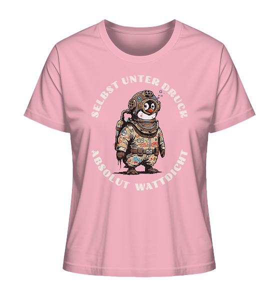 Wattdicht Pinguin Taucher mit lustigem Spruch - Damen Premium Bio Shirt - Kiebitzdelle