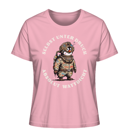 Wattdicht Pinguin Taucher mit lustigem Spruch - Damen Premium Bio Shirt