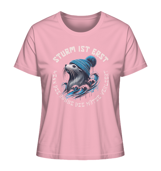 Sturm ist erst wenn die Robbe die Mütze verliert - Damen Premium Bio Shirt - Kiebitzdelle