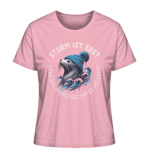 Sturm ist erst wenn die Robbe die Mütze verliert - Damen Premium Bio Shirt - Kiebitzdelle