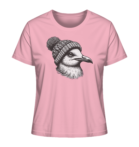 Coole Möwe mit Pudelmütze - Damen Premium Bio Shirt