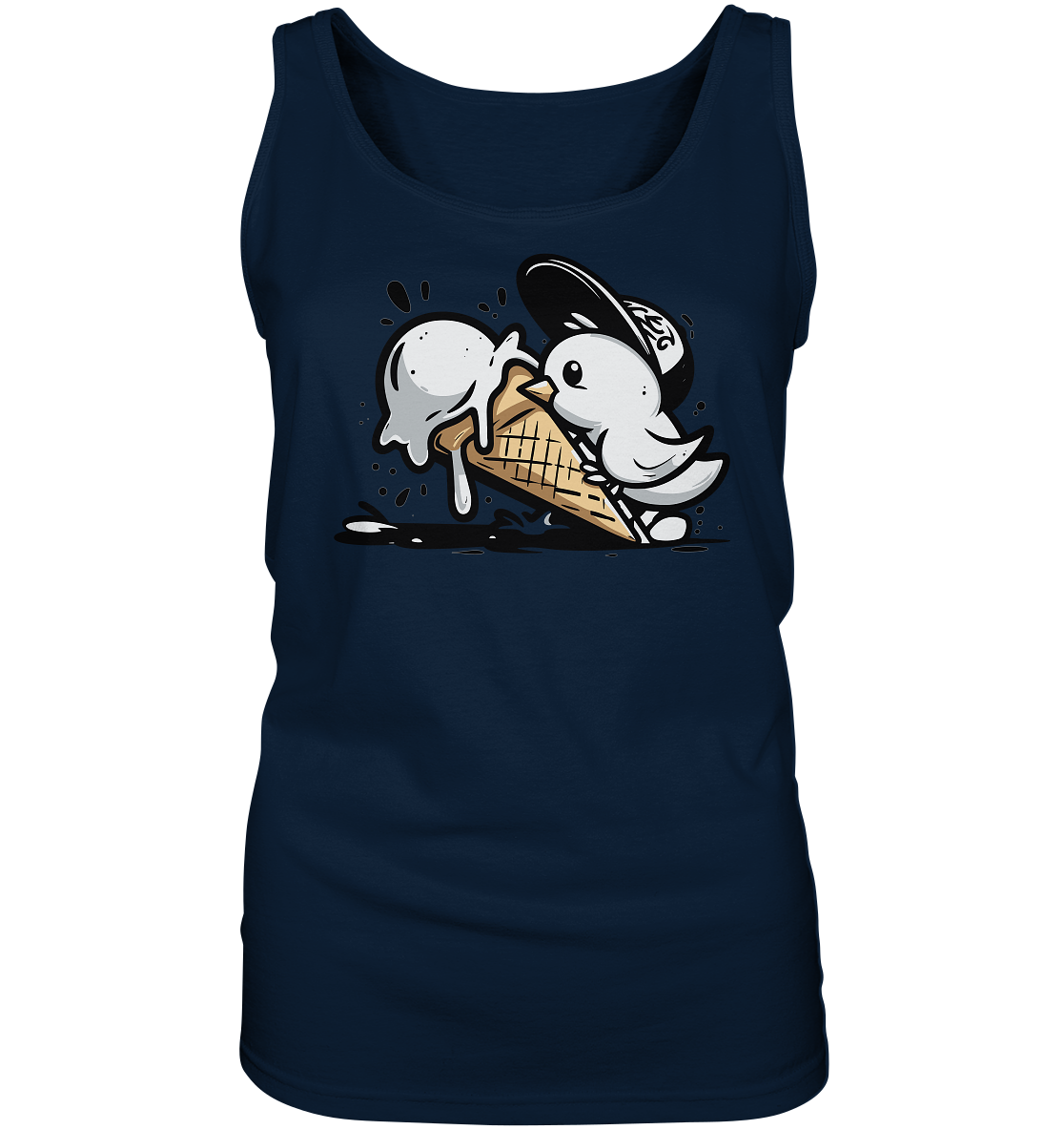 Möwe Küken mit Eis Street Art - Damen Tank-Top - Kiebitzdelle