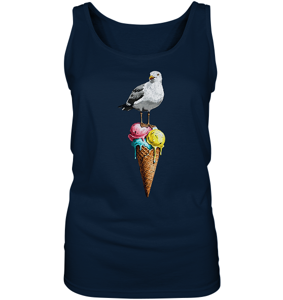Eisdieb Freche Möwe mit Eiscreme - Damen Tank-Top - Kiebitzdelle