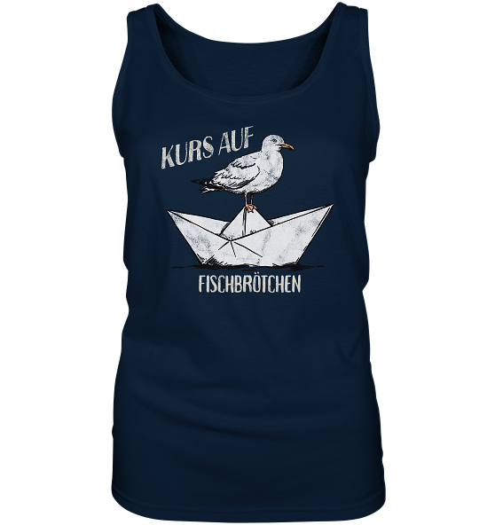 Kurs auf Fischbrötchen Papierschiff Möwe - Damen Tank-Top - Kiebitzdelle