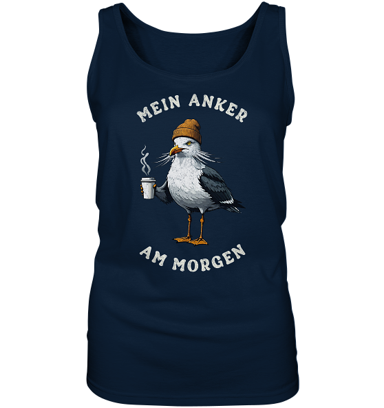 Mein Anker am Morgen Kaffee Möwe - Damen Tank-Top - Kiebitzdelle
