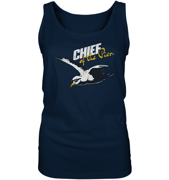 Chief of the Pier Chef Möwe mit Sonnenbrille - Damen Tank-Top - Kiebitzdelle