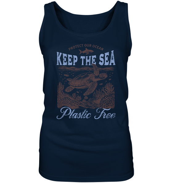 Keep the Sea Plastic Free Umweltschutz Spruch - Damen Tank-Top - Kiebitzdelle