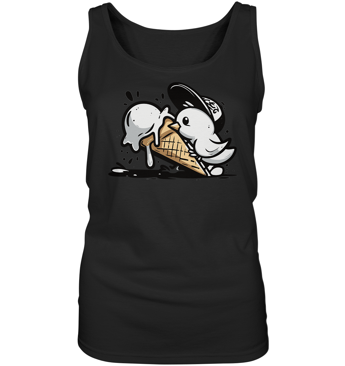 Möwe Küken mit Eis Street Art - Damen Tank-Top - Kiebitzdelle