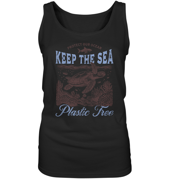 Keep the Sea Plastic Free Umweltschutz Spruch - Damen Tank-Top - Kiebitzdelle
