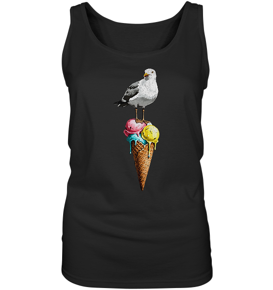 Eisdieb Freche Möwe mit Eiscreme - Damen Tank-Top - Kiebitzdelle