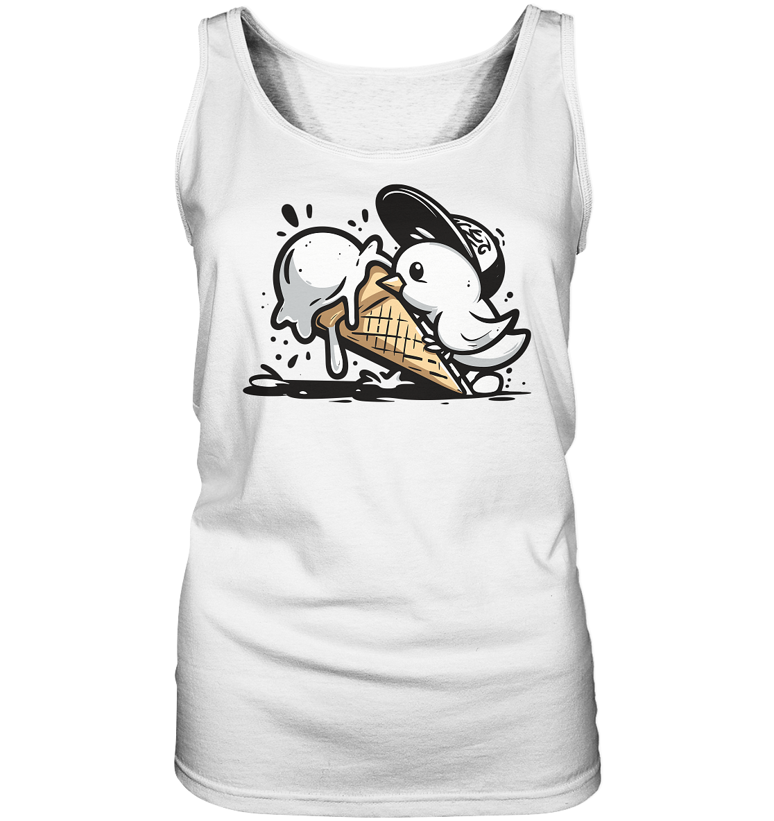 Möwe Küken mit Eis Street Art - Damen Tank-Top - Kiebitzdelle
