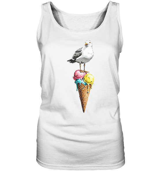 Eisdieb Freche Möwe mit Eiscreme - Damen Tank-Top - Kiebitzdelle