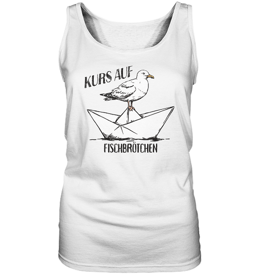 Kurs auf Fischbrötchen Papierschiff Möwe - Damen Tank-Top