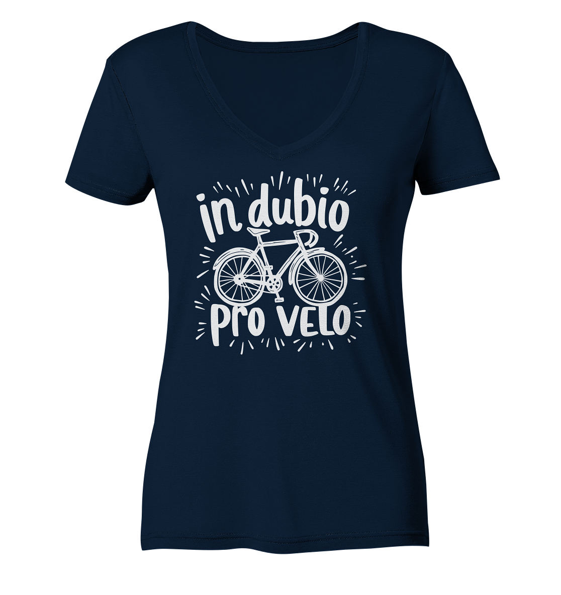 In dubio pro velo Fahrrad Spruch - Damen Bio V-Neck Shirt - Kiebitzdelle