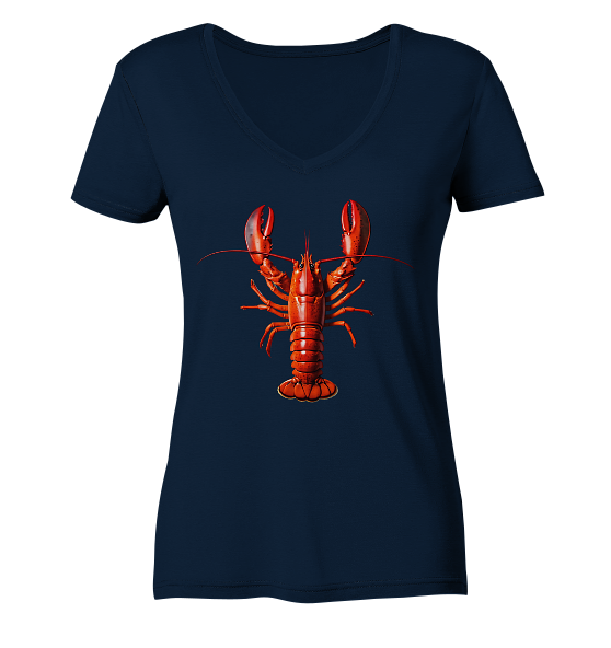 Roter Hummer - Damen Bio V-Neck Shirt - Kiebitzdelle