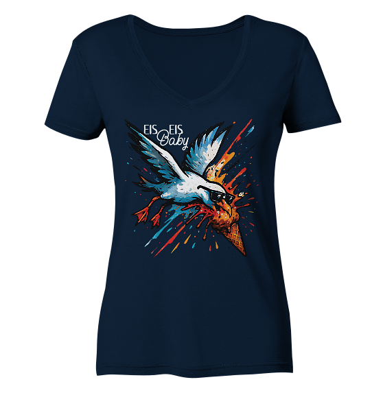 Eis Eis Baby Eisdieb Möwe - Damen Bio V-Neck Shirt - Kiebitzdelle