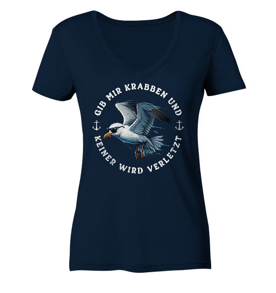Gib mir Krabben und keiner wird verletzt - Damen Bio V-Neck Shirt