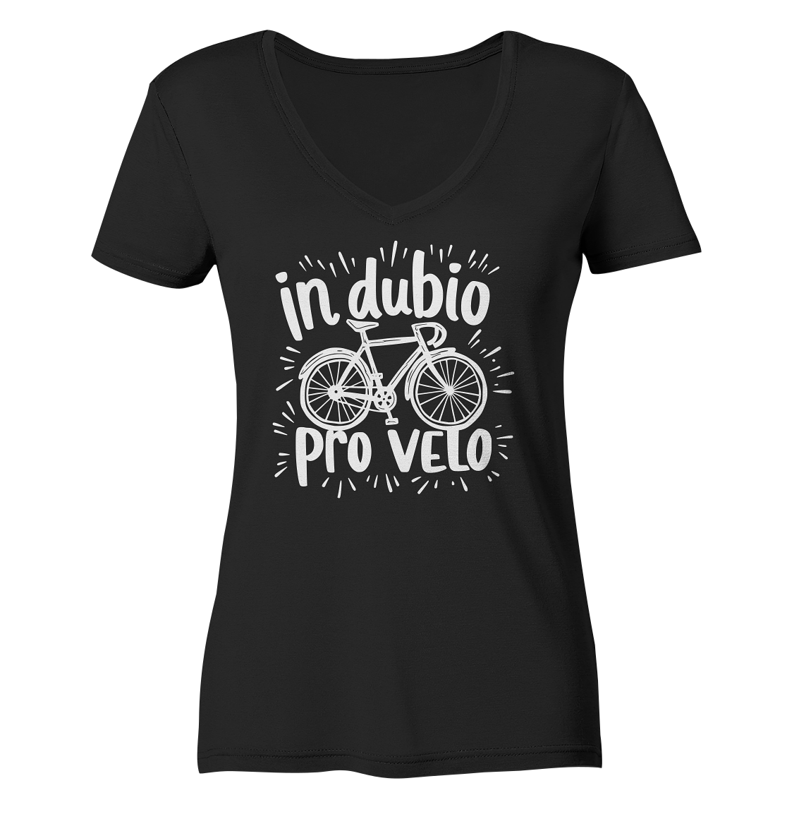 In dubio pro velo Fahrrad Spruch - Damen Bio V-Neck Shirt - Kiebitzdelle