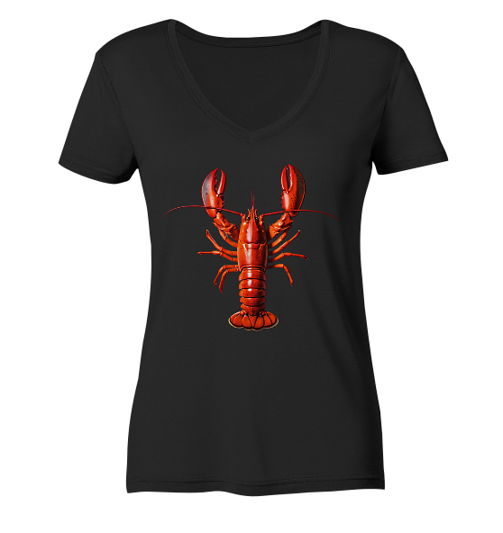 Roter Hummer - Damen Bio V-Neck Shirt - Kiebitzdelle