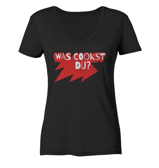 Was cookst du Lustig Kochen - Damen Bio V-Neck Shirt - Kiebitzdelle