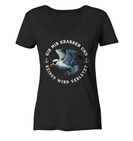 Gib mir Krabben und keiner wird verletzt - Damen Bio V-Neck Shirt